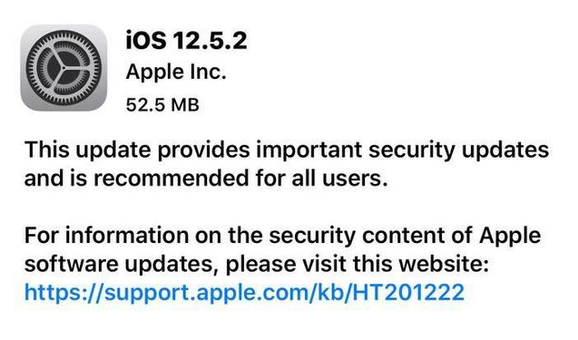 石排镇苹果手机维修分享iOS12.5.2发布，建议所有老苹果用户安装 